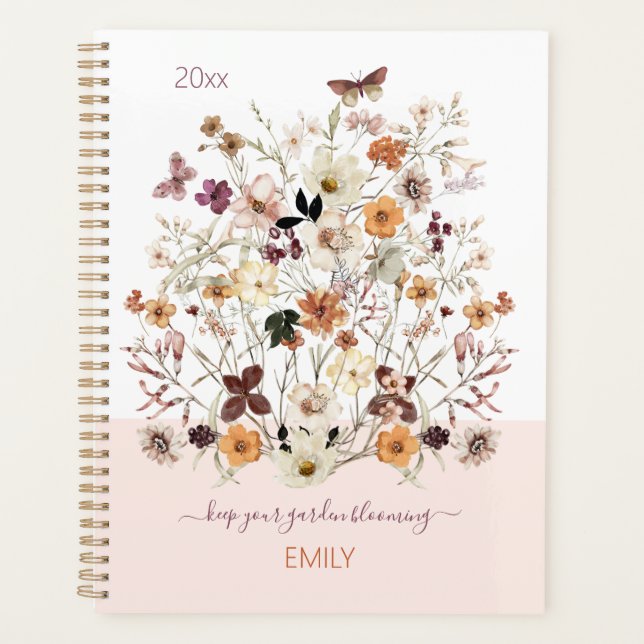 Pressed Wildflowers Botanical Floral Planner (Front)