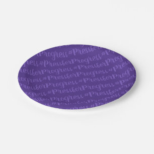 #PressforProgress HashTag International Womens Day Paper Plate