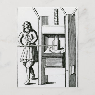 Pressing books postcard