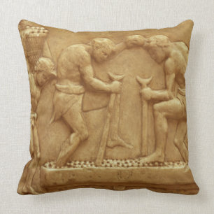Pressing the Grapes (marble) Throw Pillow
