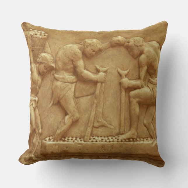 Pressing the Grapes (marble) Throw Pillow (Front)
