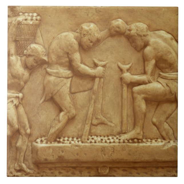 Pressing the Grapes (marble) Tile (Front)