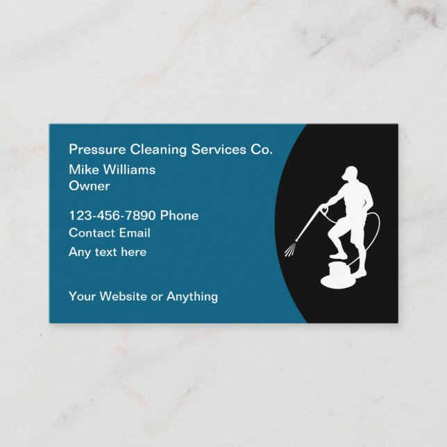 Pressure Cleaning Services Modern Business Cards (Front)