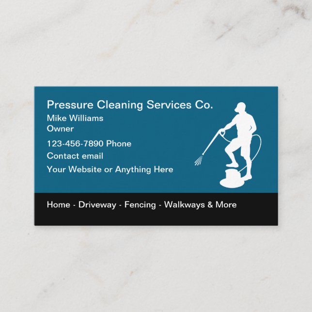 Pressure Cleaning Services NEW Business Cards (Front)
