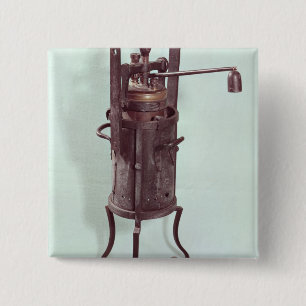 Pressure cooker invented by Denis Papin  1679 2 Inch Square Button