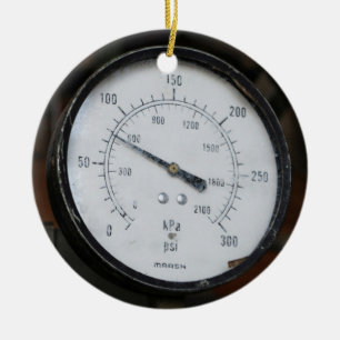 Pressure gauge ceramic ornament