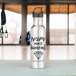 "Pressure Makes Diamonds" 710 Ml Water Bottle<br><div class="desc">Personalized design with a motivational message.</div>