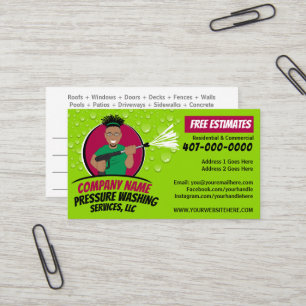 Pressure Power Washing & Cleaning Customizable Bus Business Card