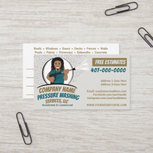 Pressure Power Washing & Cleaning Customizable Bus Business Card