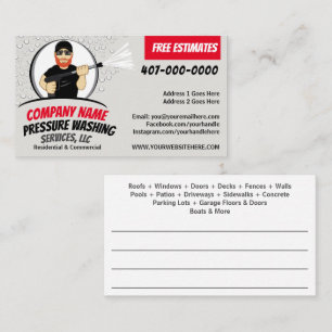 Pressure Power Washing & Cleaning Customizable Bus Business Card