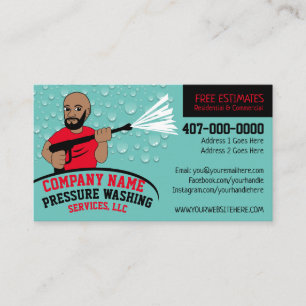 Pressure Power Washing & Cleaning Customizable Bus Business Card