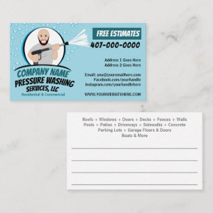 Pressure Power Washing & Cleaning Customizable Business Card