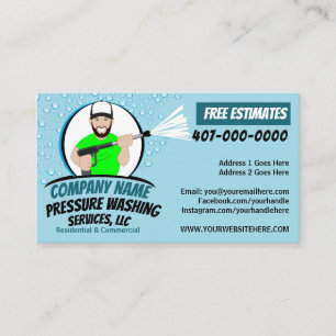 Pressure Power Washing & Cleaning Customizable Business Card