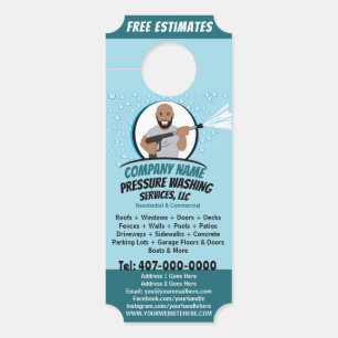 Pressure Power Washing & Cleaning Customizable  Door Hanger