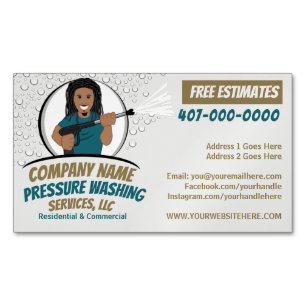 Pressure Power Washing & Cleaning Customizable Magnetic Business Card