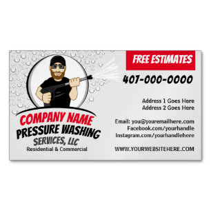 Pressure Power Washing & Cleaning Customizable Magnetic Business Card