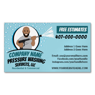 Pressure Power Washing & Cleaning Customizable Magnetic Business Card
