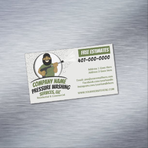 Pressure Power Washing & Cleaning Customizable Magnetic Business Card
