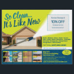 Pressure Power Washing Flyer Template<br><div class="desc">Personalize and customize this eyecatching pressure washing (power washing) professional flyer template design to suit your business/company's needs. This pressure washing template displays images of before and after pressure washed surfaces. Add your logo for more effective branding. Customize the coupon offer on flyer to attract potential clients. Great for Every...</div>