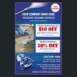 Pressure Power Washing Half Page Template<br><div class="desc">Customize this pressure washing (power washing) half page flyer template design to suit your needs and business. This pressure washing template displays pressure washer and water beads background.</div>