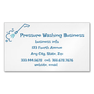 Pressure Power Washing Service Custom  Magnetic Business Card