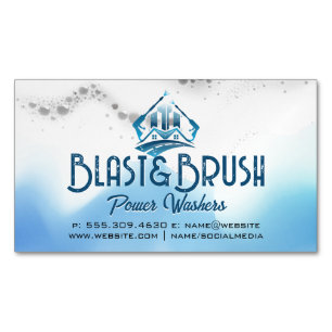 Pressure Wash Logo   Soap Suds Magnetic Business Card