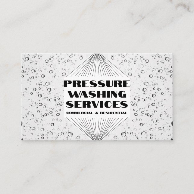 Pressure Washer Services Residential Commercial Business Card (Front)