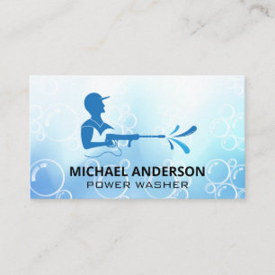Pressure Washer Services   Soap Bubbles Business Card
