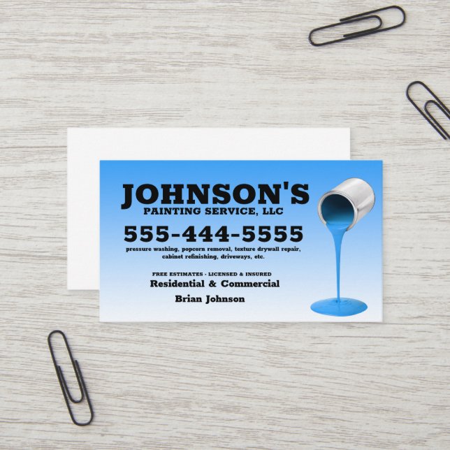 Pressure washing and Painting with details Busines Business Card (Front/Back In Situ)