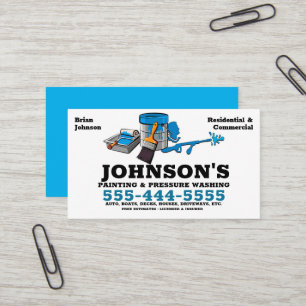 Pressure washing and Painting with details Busines Business Card