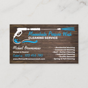Pressure Washing Black Power Wash Cleaner wood Business Card