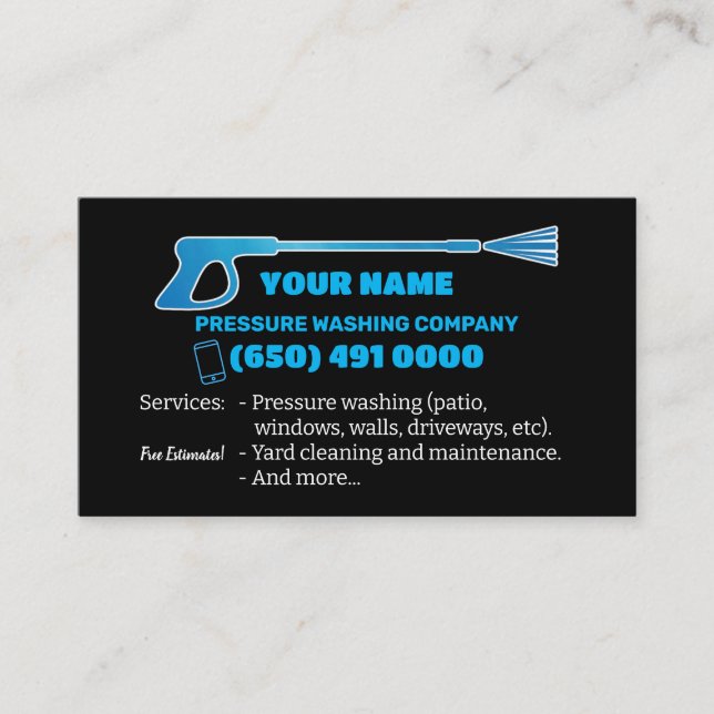 Pressure washing Business Card (Front)