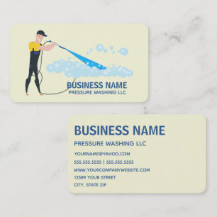 Pressure Washing Car House Power Wash Cleaning Business Card