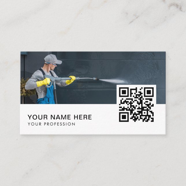 Pressure Washing |  Cleaner | QR Code Business Card (Front)