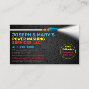 Pressure Washing & Cleaning Business Card Template