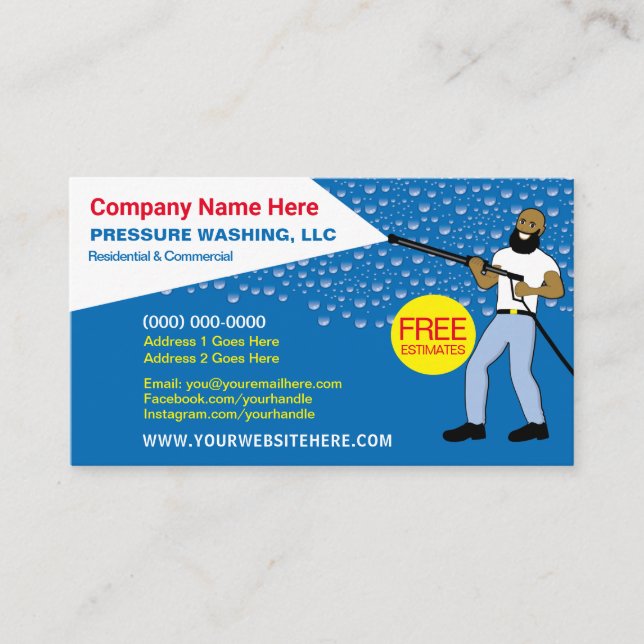 Pressure Washing & Cleaning Template Business Card (Front)