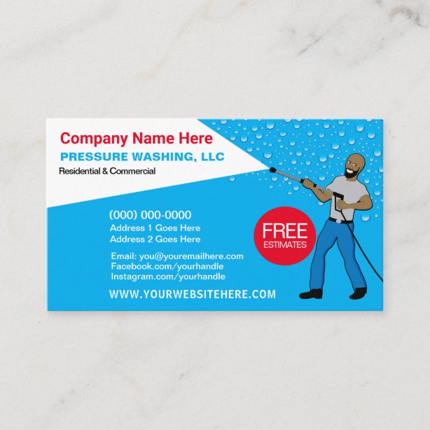 Pressure Washing Business Cards & Profile Cards | Zazzle CA