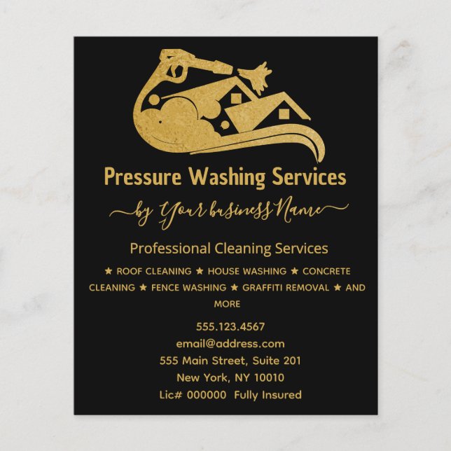 Pressure Washing House Cleaning Power Wash Flyer (Front)
