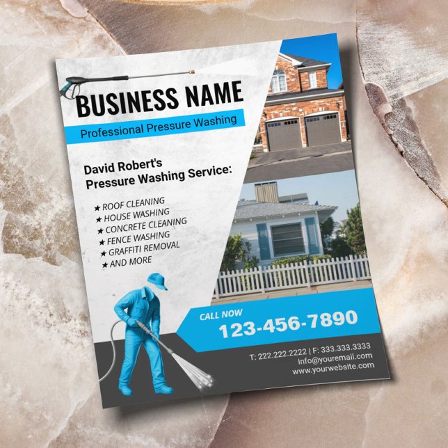 Pressure Washing House Cleaning Power Washer Flyer (Creator Uploaded)