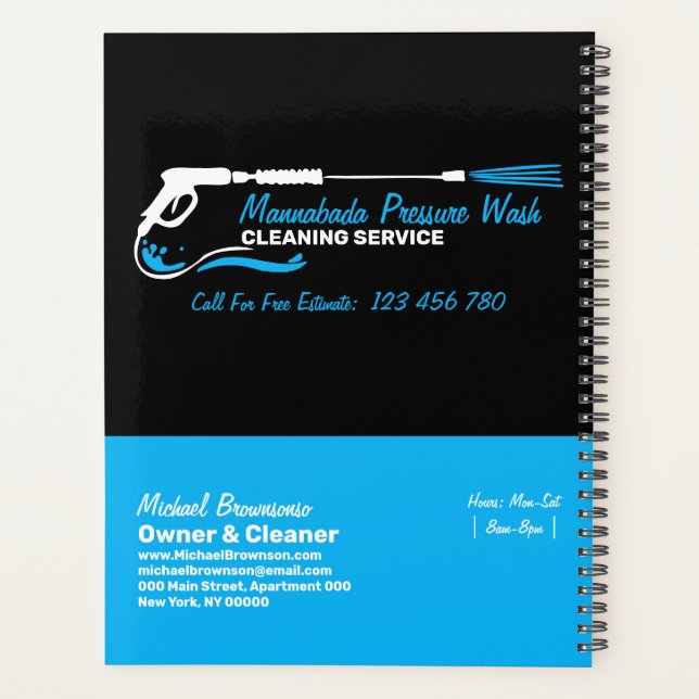 Pressure Washing Office Water Spray Gun Planner (Back)