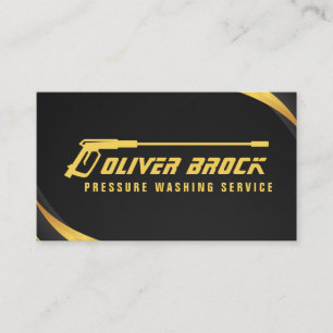 Pressure Washing Power Black And Gold Business Card