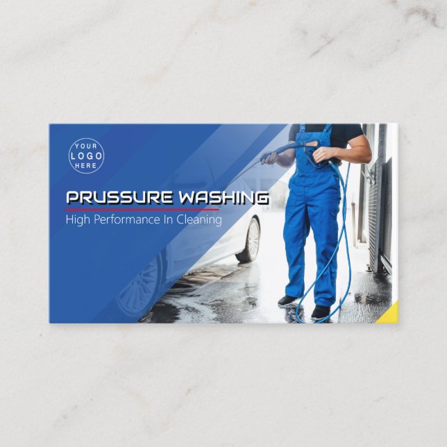 Pressure Washing Power Wash House Cleaning Business Card (Front)