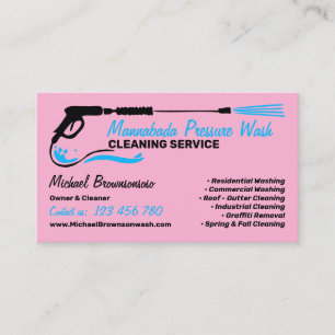 Pressure Washing Power Washing CLEANING pink Business Card
