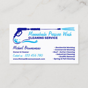 Pressure Washing Power Washing navy blue Business Card