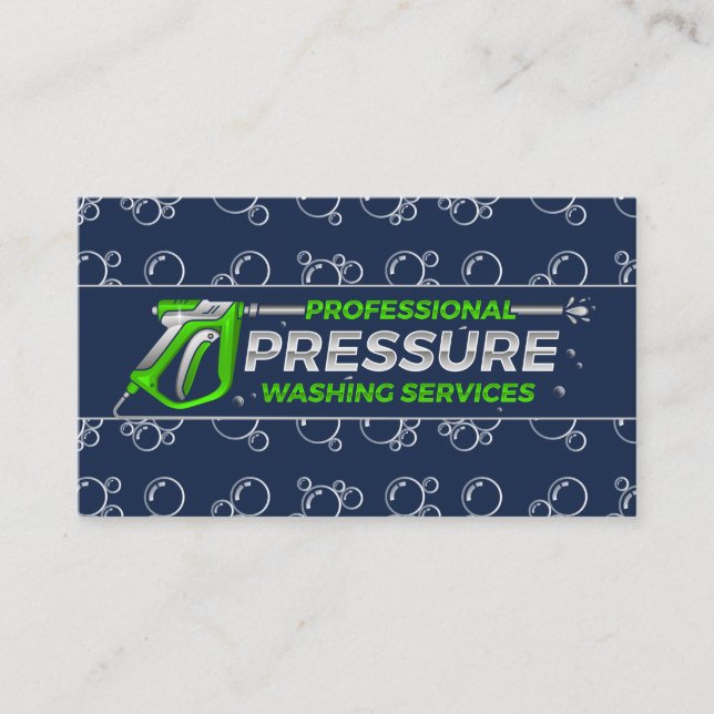 Pressure Washing Services | Soap Bubbles Business Card (Front)