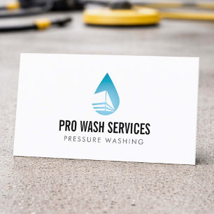 Pressure Washing Water Drop Logo Business Card