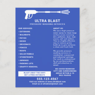 Pressure Washing Water Spray Gun Blue Flyer