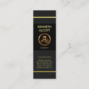 Prestigious Gold Lines Modern Chauffeur Mini Business Card