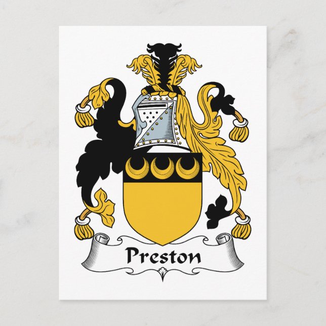 Preston Family Crest Postcard (Front)