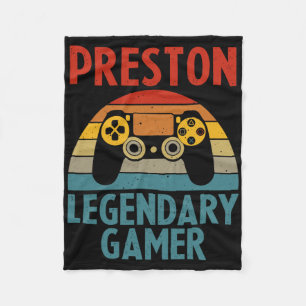 Preston Gift Name Personalized Funny Gaming Geek B Fleece Blanket